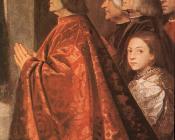 提香 : Madonna with Saints and Members of the Pesaro Family detail